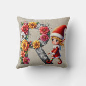 キュートクリスマス小妖精や小人フェスティバルRタンフェイクレザー クッション (裏面)