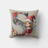 キュートクリスマス小妖精や小人フェスティバルSタンフェイクレザー クッション (正面)