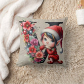 キュートクリスマス小妖精や小人フェスティバルVタンフェイクレザー クッション (ブランケット)