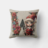 キュートクリスマス小妖精や小人フェスティバルWタンフェイクレザー クッション (裏面)