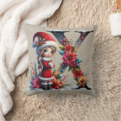 キュートクリスマス小妖精や小人フェスティバルXタンフェイクレザー クッション (ブランケット)