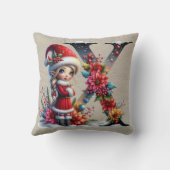 キュートクリスマス小妖精や小人フェスティバルXタンフェイクレザー クッション (裏面)