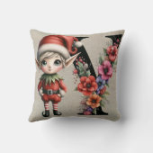 キュートクリスマス小妖精や小人フェスティバルYタンフェイクレザー クッション (裏面)
