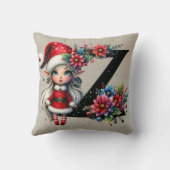 キュートクリスマス小妖精や小人フェスティバルZタンフェイクレザー クッション (裏面)