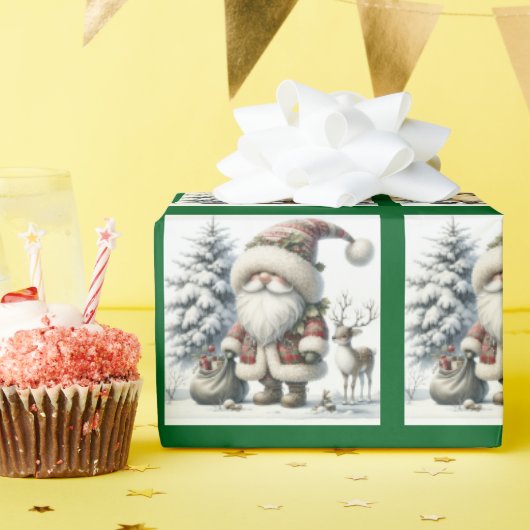 キュートクリスマス格言サンタ ラッピングペーパー (誕生日パーティー)
