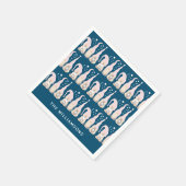 キュートクリスマス格言ファミリーブルーパーソナライズされた スタンダードカクテルナプキン (角)