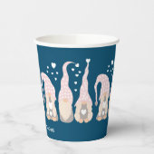 キュートクリスマス格言ファミリーブルーパーソナライズされた 紙コップ (左)