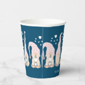 キュートクリスマス格言ファミリーブルーパーソナライズされた 紙コップ (右)