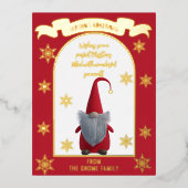 キュートクリスマス格言ホイルホリデーハガキ 箔招待状ポストカード (正面)