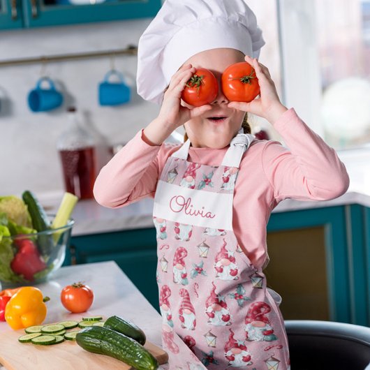 キュートクリスマス格言ホリデーベーキング名前をカスタムする エプロン