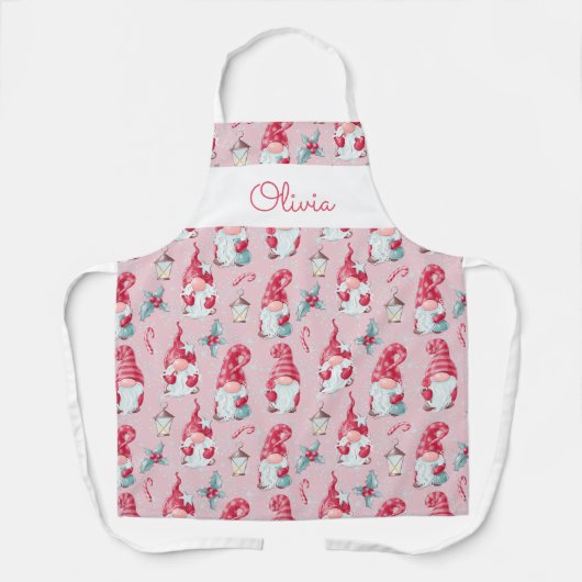 キュートクリスマス格言ホリデーベーキング名前をカスタムする エプロン (正面)