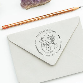 キュートクリスマス格言ホリデー差出人住所 セルフインキングスタンプ