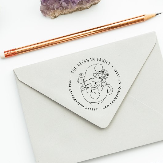 キュートクリスマス格言ホリデー差出人住所 セルフインキングスタンプ