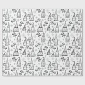 キュートクリスマス格言&マッシュルームオリジナルイラストレーション ラッピングペーパー (フラット)