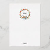 キュートクリスマス雪だるまウィンターベリーリース金ゴールド 箔シーズンカード (裏面)