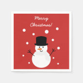 キュートクリスマス雪だるまフェスティバルホリデーパーティー スタンダードカクテルナプキン (正面)