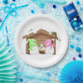 キュートクリスマス雪だるまマネージャー ペーパープレート (パーティー)