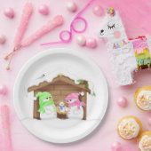 キュートクリスマス雪だるまマネージャー ペーパープレート (パーティー)