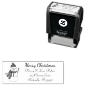 キュートクリスマス雪だるま住所 シール セルフインキングスタンプ (インサイチュ)