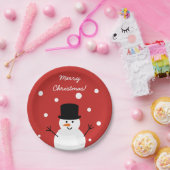 キュートクリスマス雪だるま冬フェスティバルホリデースノー ペーパープレート (パーティー)