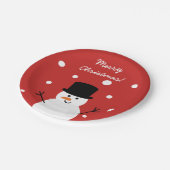 キュートクリスマス雪だるま冬フェスティバルホリデースノー ペーパープレート (アングル)