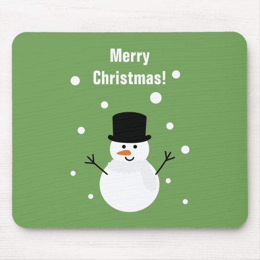 キュートクリスマス雪だるま冬フェスティバルホリデースノー マウスパッド (正面)