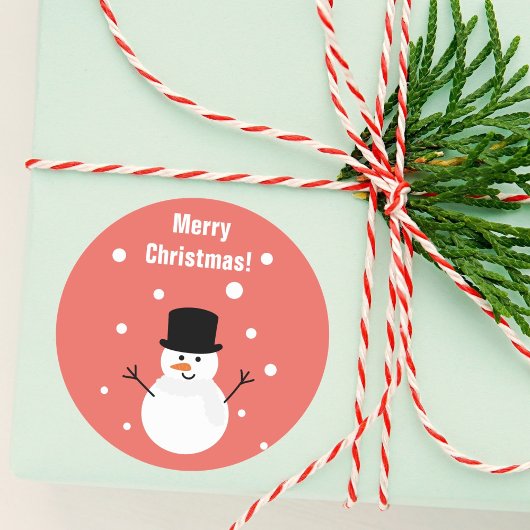 キュートクリスマス雪だるま冬フェスティバルホリデースノー ラウンドシール