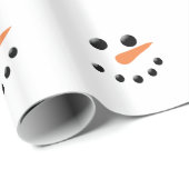 キュートクリスマス雪だるま顔ウィンターホリデークリスマス ラッピングペーパー (ロールコーナー)