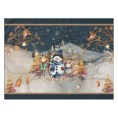 キュートクリスマス魔法ブルーテーブルクロス テーブルクロス (正面(横))