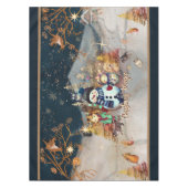 キュートクリスマス魔法ブルーテーブルクロス テーブルクロス (正面)