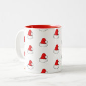 キュートクリトマスサンタズハットパターン ツートーンマグカップ (正面左)