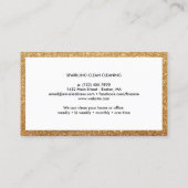 キュートクリーニング用品フェイク金ゴールドグリッター掃除機 名刺 (裏面)