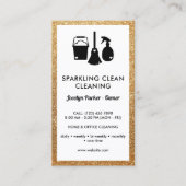 キュートクリーニング用品フェイク金ゴールドグリッター掃除機 名刺 (正面)