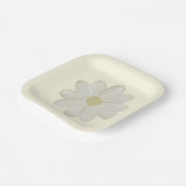 キュートクリームデイジーフラワー紙プレート ペーパープレート (傾斜あり)