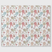 キュートクリームベビー初めてのクリスマスカスタム ラッピングペーパー (フラット)