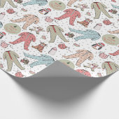 キュートクリームベビー初めてのクリスマスカスタム ラッピングペーパー (角)