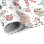 キュートクリームベビー初めてのクリスマスカスタム ラッピングペーパー (ロールコーナー)