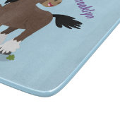 キュートクレイデール荷車を引く馬の漫画イラストレーション カッティングボード (角)