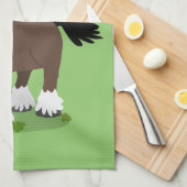 キュートクレイデール荷車を引く馬の漫画イラストレーション キッチンタオル (四つ折り)