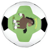 キュートクレイデール荷車を引く馬の漫画イラストレーション サッカーボール (回転)