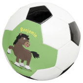 キュートクレイデール荷車を引く馬の漫画イラストレーション サッカーボール (3/4)