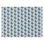 キュートクレイデール荷車を引く馬の漫画イラストレーション テーブルクロス (正面(横))