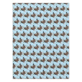 キュートクレイデール荷車を引く馬の漫画イラストレーション テーブルクロス (正面)