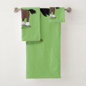 キュートクレイデール荷車を引く馬の漫画イラストレーション バスタオルセット (インサイチュ)