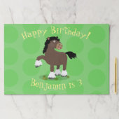 キュートクレイデール荷車を引く馬の漫画イラストレーション ペーパーパッド (インサイチュ)