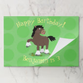 キュートクレイデール荷車を引く馬の漫画イラストレーション ペーパーパッド (折り畳み)