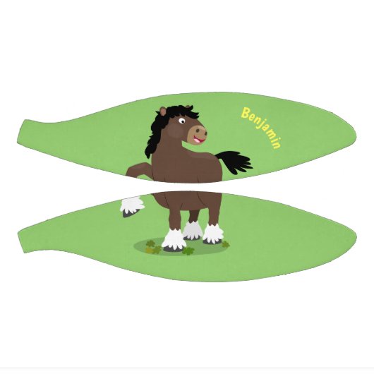 キュートクレイデール荷車を引く馬の漫画イラストレーション ミニバスケットボール (パネル)