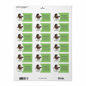 キュートクレイデール荷車を引く馬の漫画イラストレーション ラベル (フルシート)