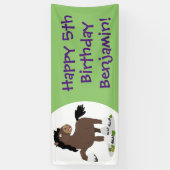 キュートクレイデール荷車を引く馬の漫画イラストレーション 横断幕 (縦)