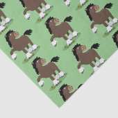 キュートクレイデール荷車を引く馬の漫画イラストレーション 薄葉紙 (詳細)